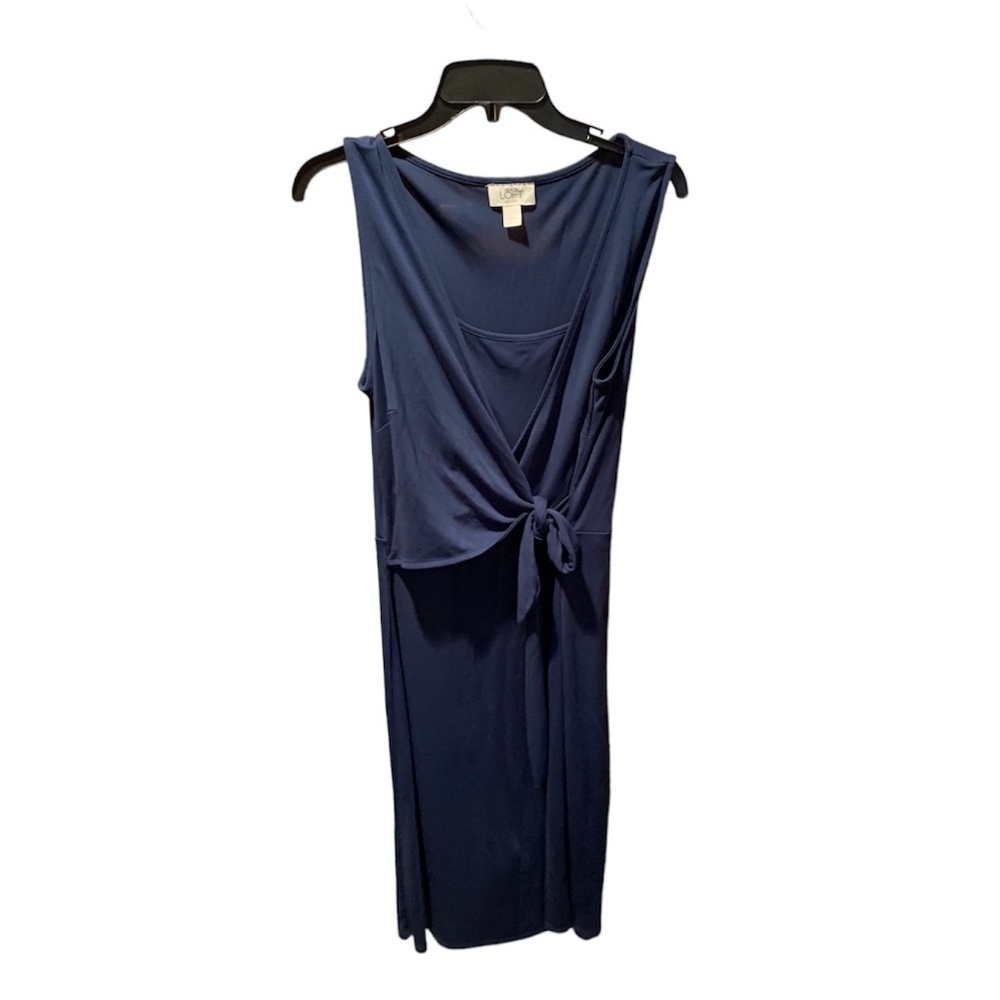 Loft Petites Sleeveless Wrap Dress in Blue Size 12P